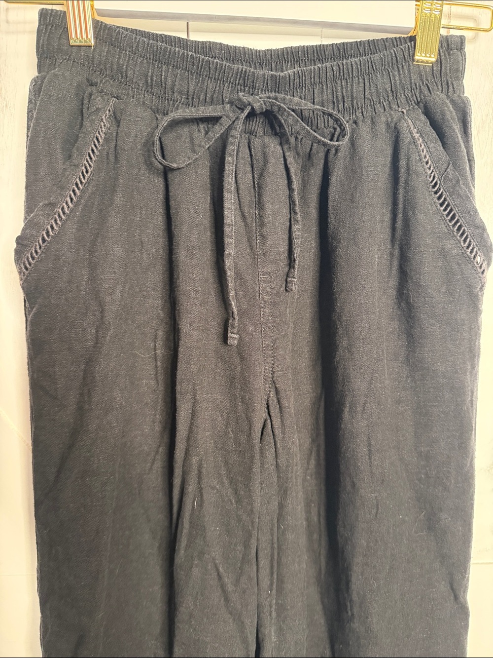 Briggs New York Black Wide-Leg Drawstring Pants - Picture 6 of 13